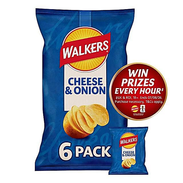 Walkers Cheese & Onion 6pk